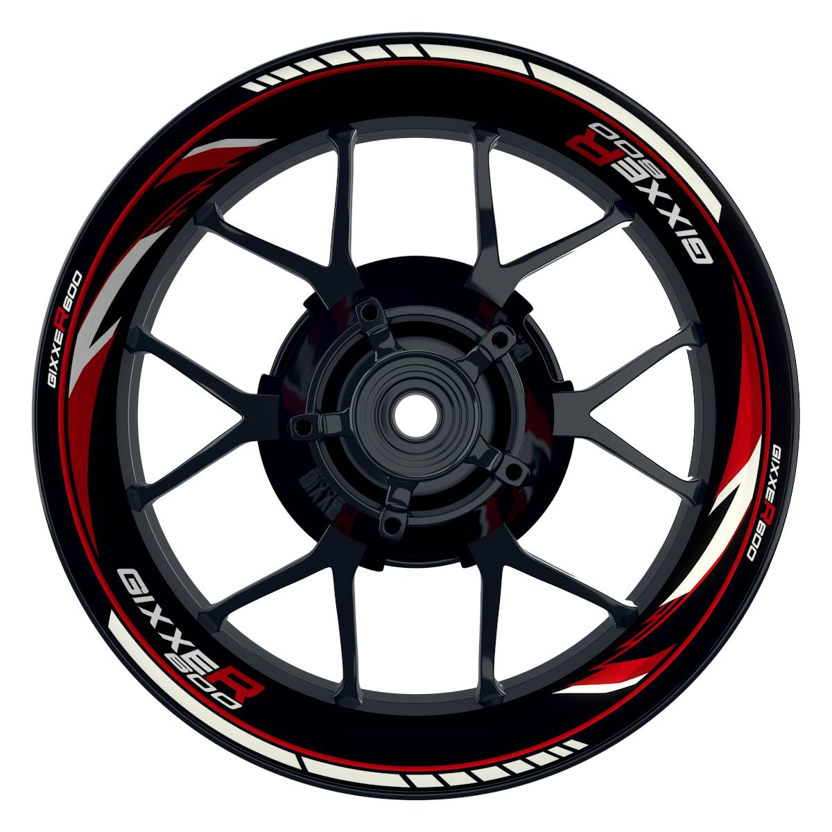 GIXXER600 Razor schwarz rot Wheelsticker Felgenaufkleber