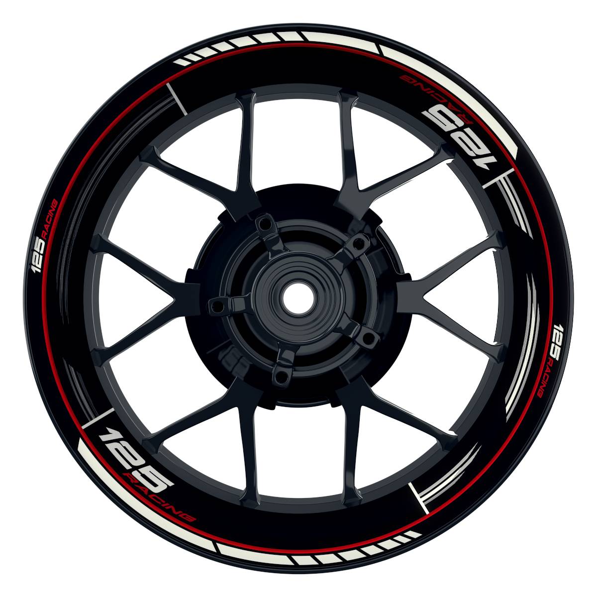 KTM 125RACING Scratched schwarz rot Wheelsticker Felgenaufkleber