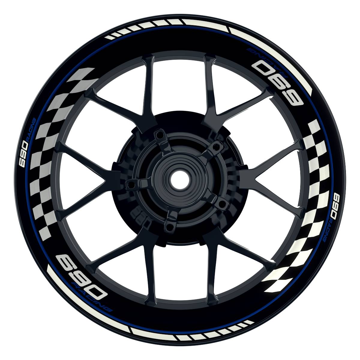 KTM 690RACING Grid schwarz blau Wheelsticker Felgenaufkleber