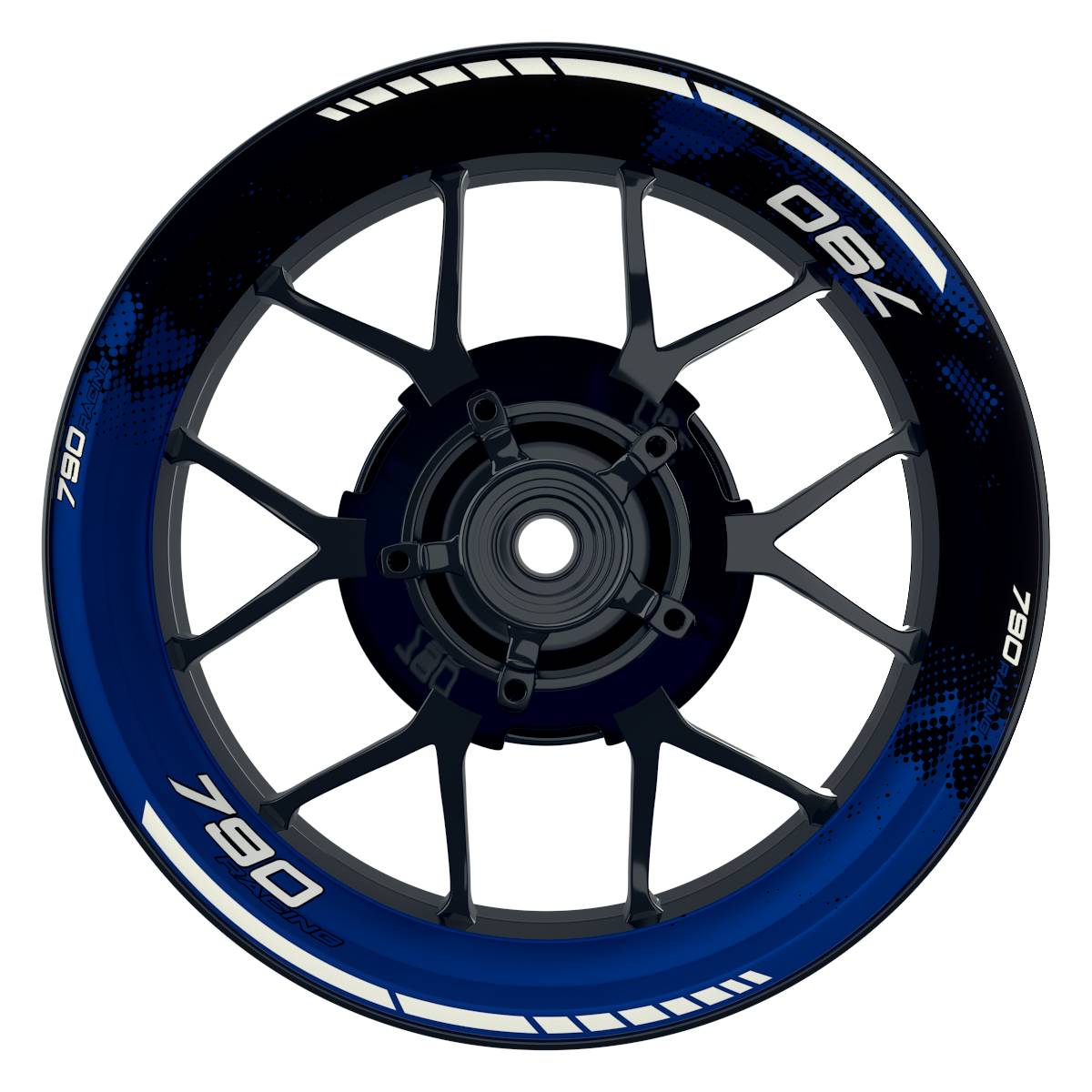 KTM 790RACING Dots schwarz blau Wheelsticker Felgenaufkleber