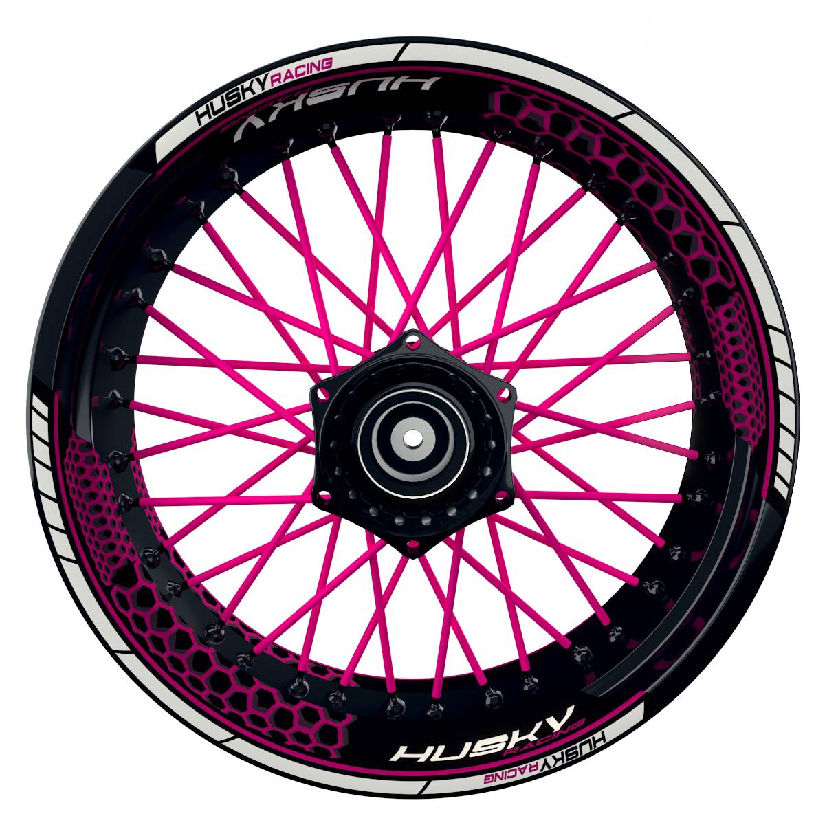 HUSKY Racing Hexagon schwarz pink Frontansicht