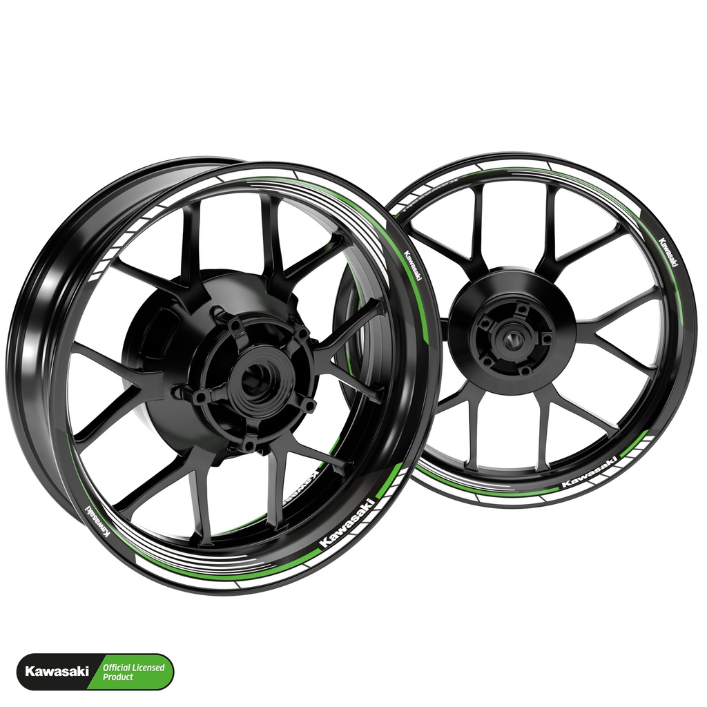 Kawasaki Saw schwarz Hinterrad komplett Premium Wheelsticker geteilt