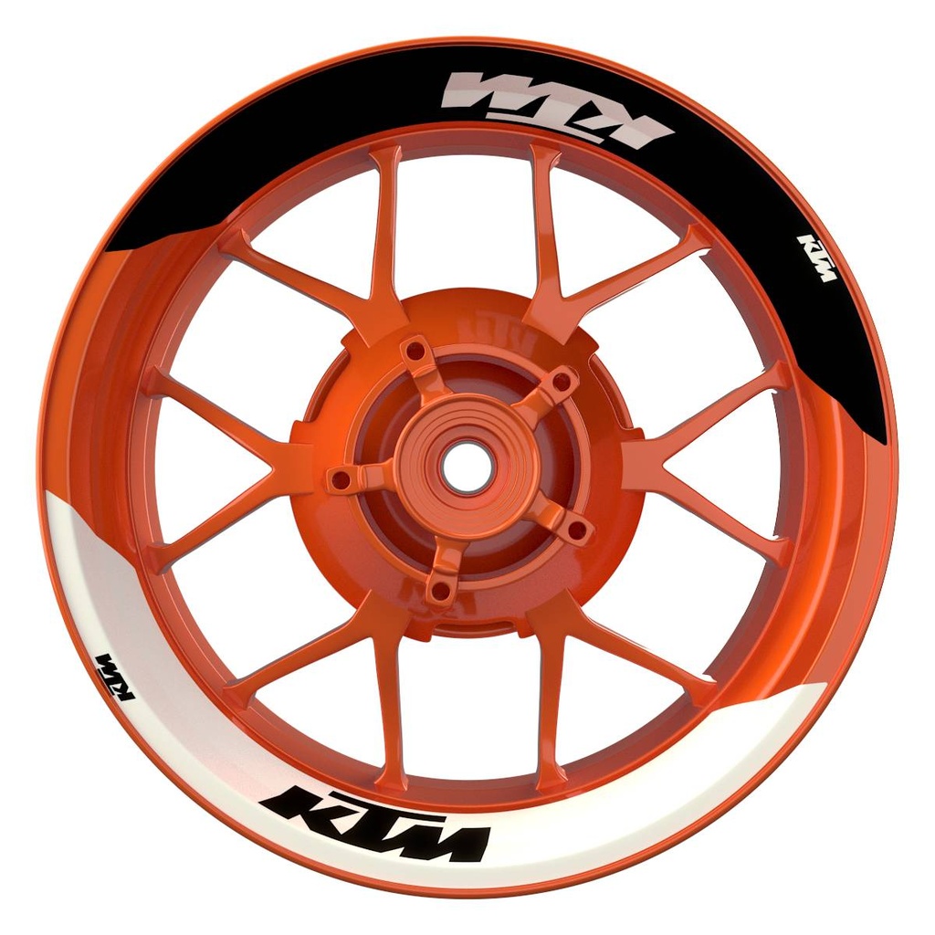 KTM Felgenaufkleber geteilt Fifty Fifty V2 weiss