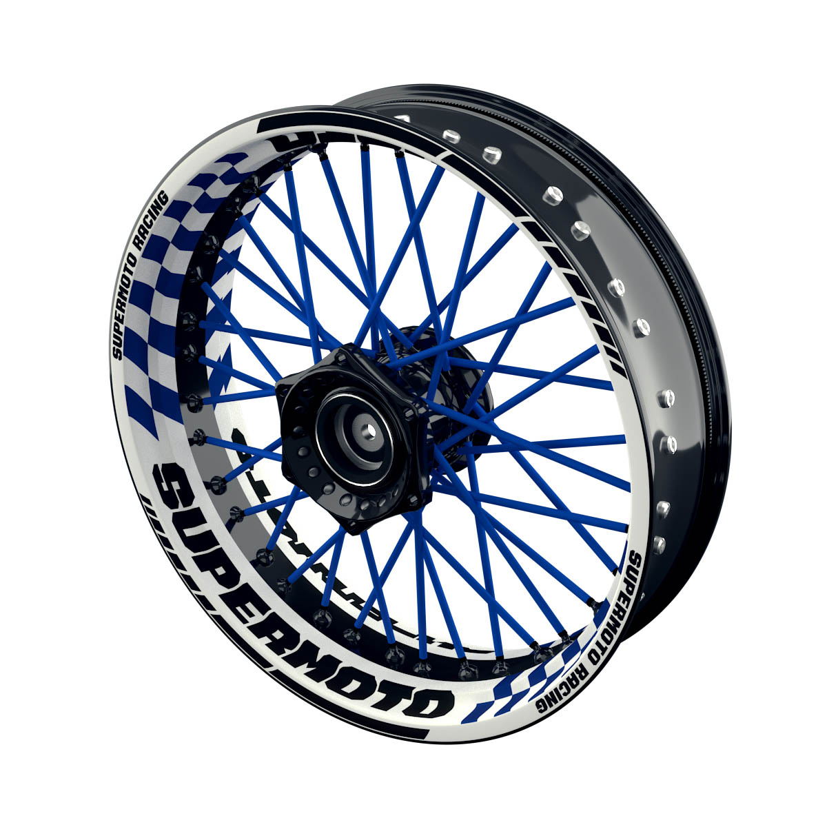 Supermoto - Rim Decals Design GRID W  inkl. Spokes