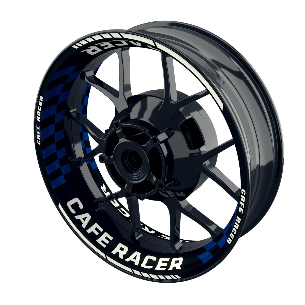 Cafe Racer Rim Decals Premium Design Grid B