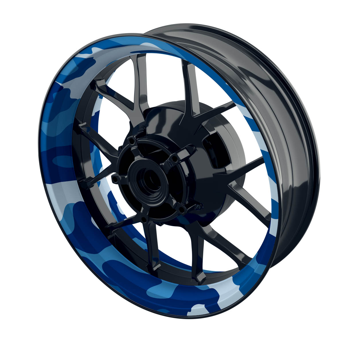 Camouflage Blue rund clean Rim Decals Premium