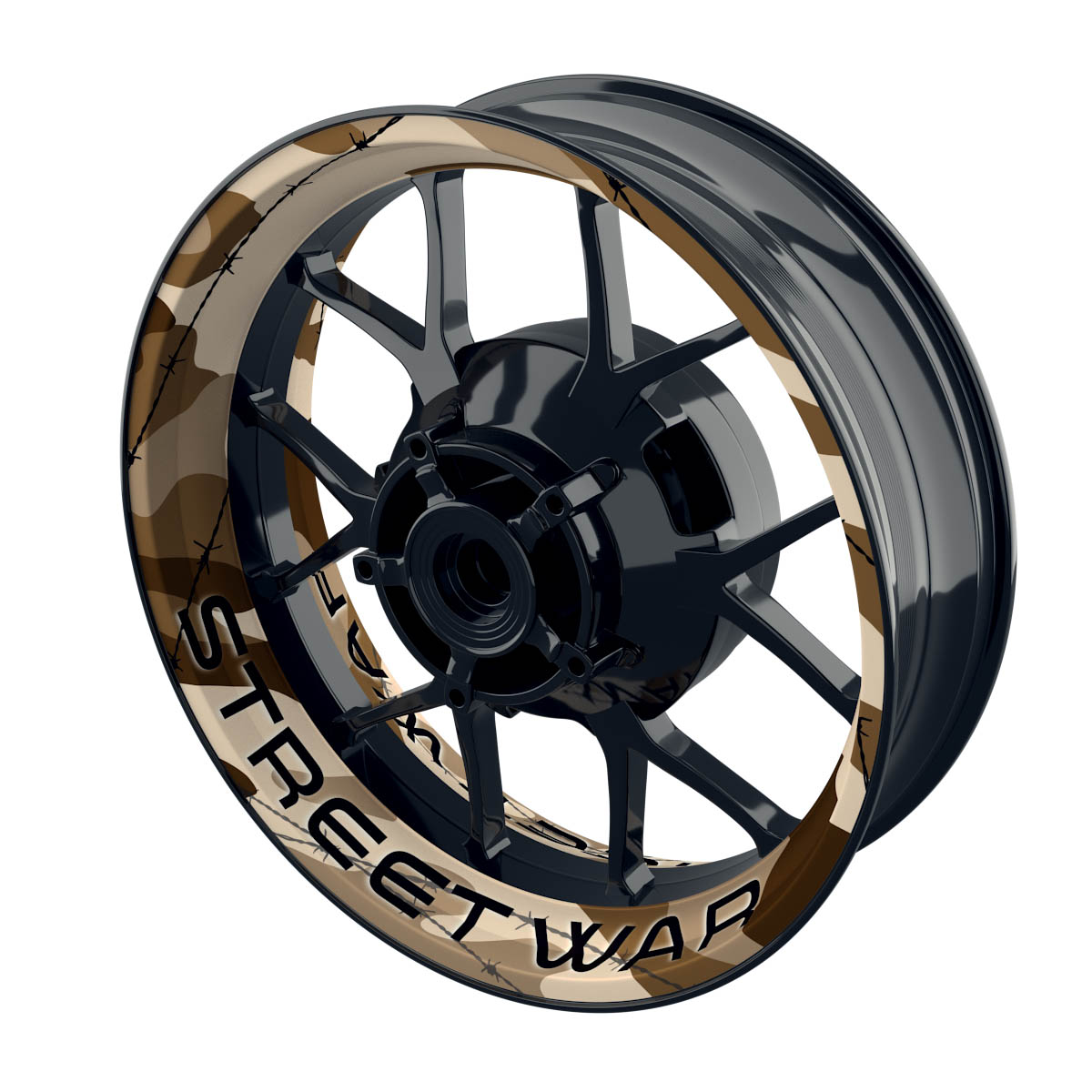 Camouflage Desert rund Streetwar Rim Decals Premium