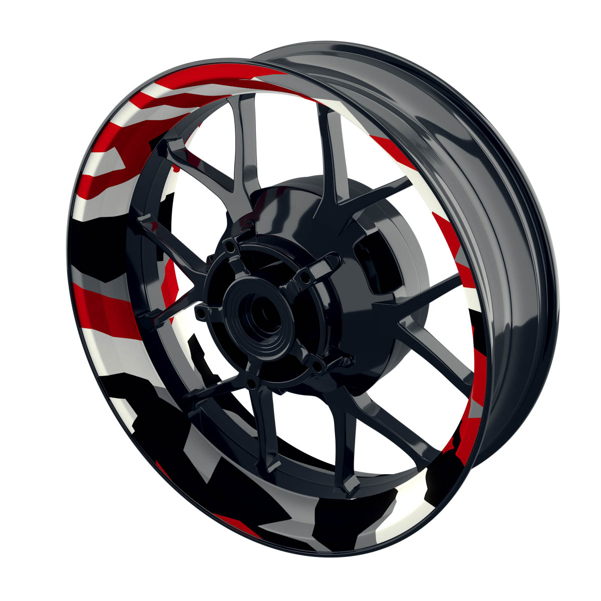 Camouflage Redwood eckig clean Rim Decals Premium