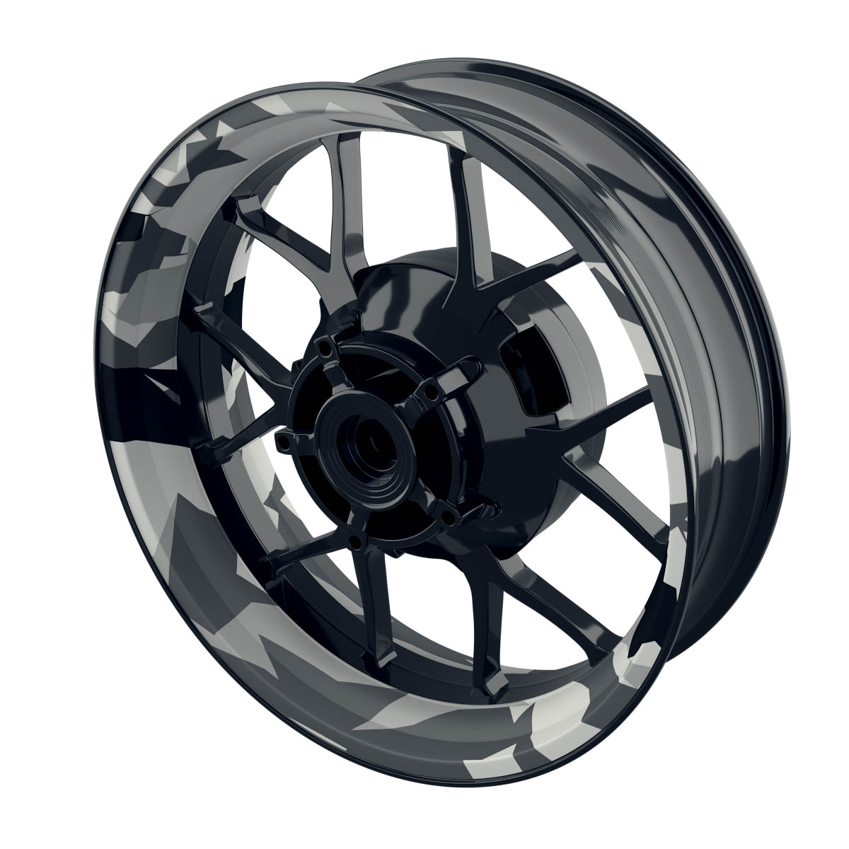 Camouflage Snow eckig clean Rim Decals Premium