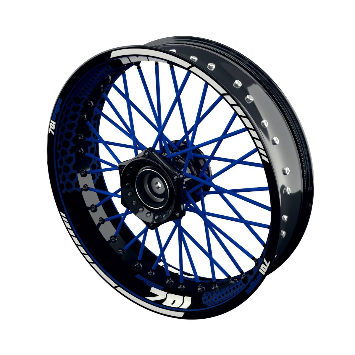 Felgenaufkleber Husqvarna 701 Motorrad Supermoto Hexagon Wheelsticker Premium