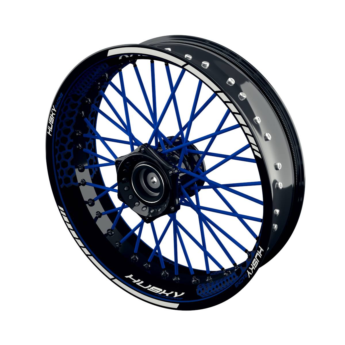 Felgenaufkleber für Husqvarna Husky Racing Supermoto Hexagon Wheelsticker Premium