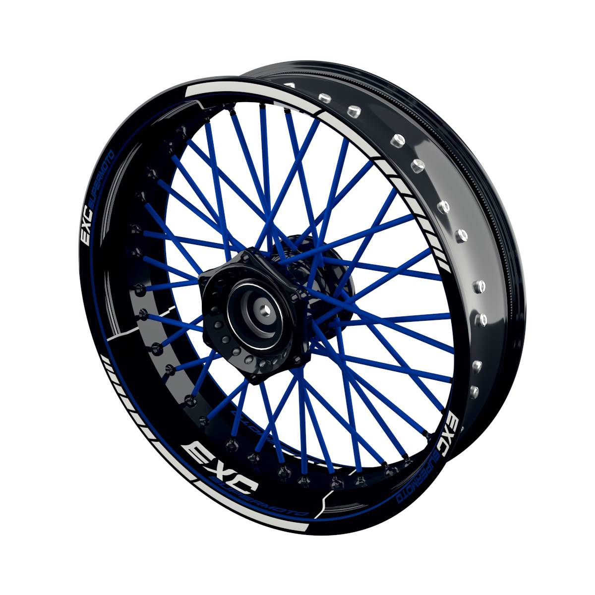 EXC Rim Decals Supermoto Scratched Wheelsticker Premium