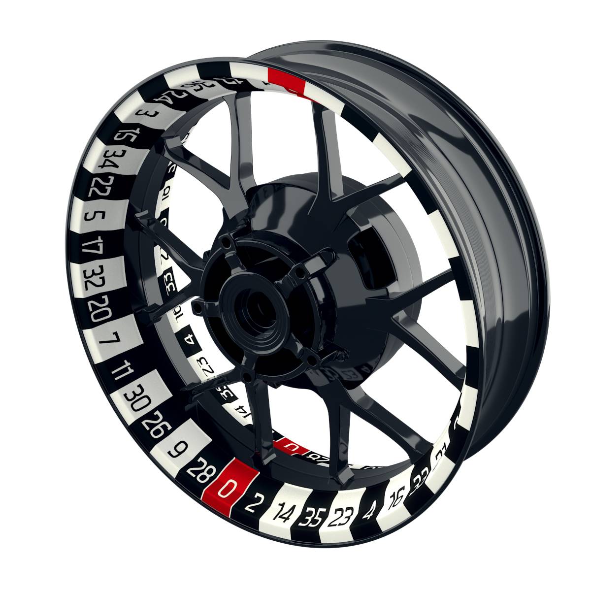 Felgenaufkleber Roulette schwarz Wheelsticker Premium