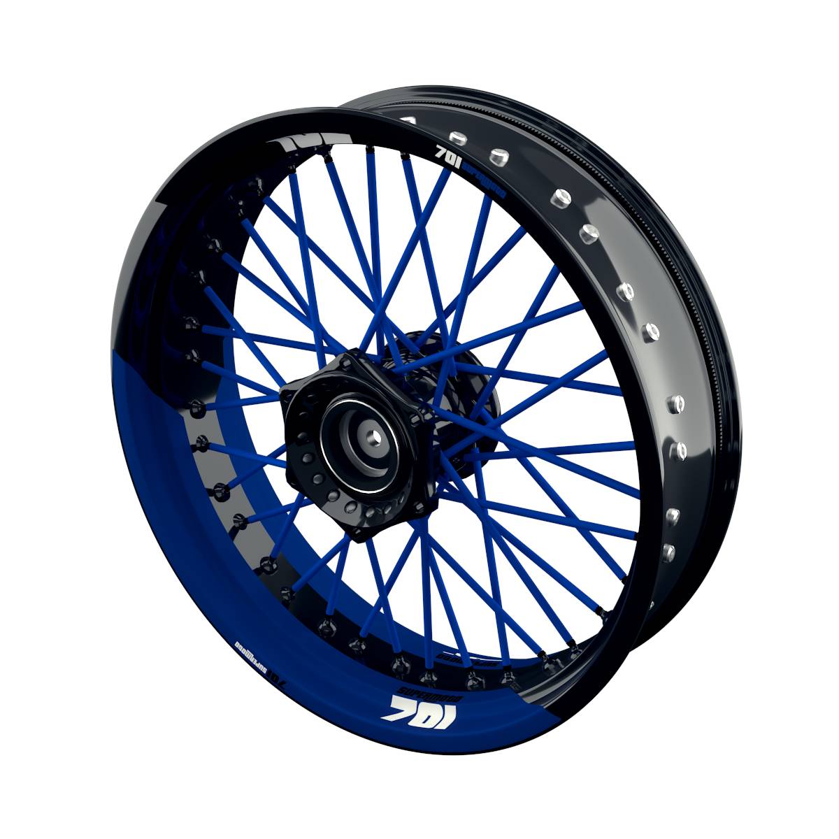 701 Supermoto halb halb Felgenaufkleber Wheelsticker Premium geteilt