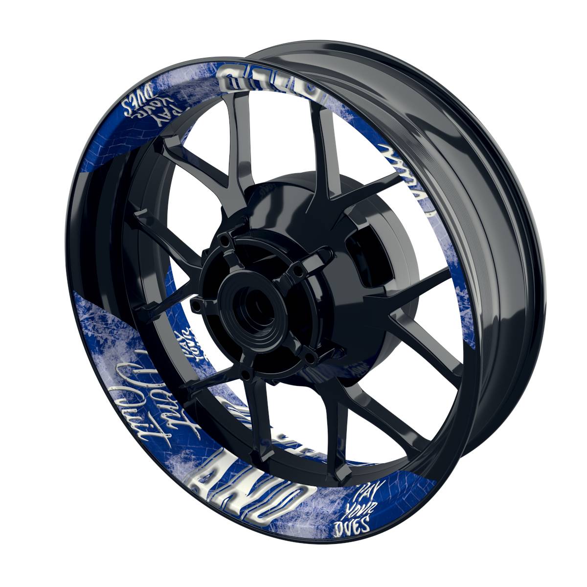 Dontquit weiss Felgenaufkleber Wheelsticker Premium geteilt