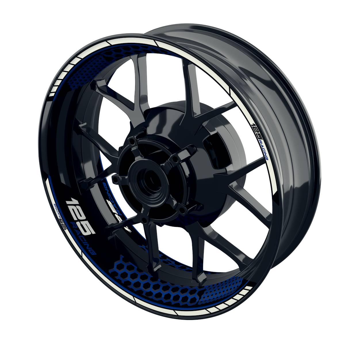 Racing 125 Hexagon Rim Decals Wheelsticker Premium splitted