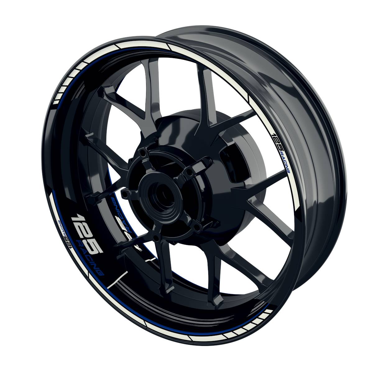 Felgenaufkleber Racing 125 Scratched Wheelsticker Premium geteilt