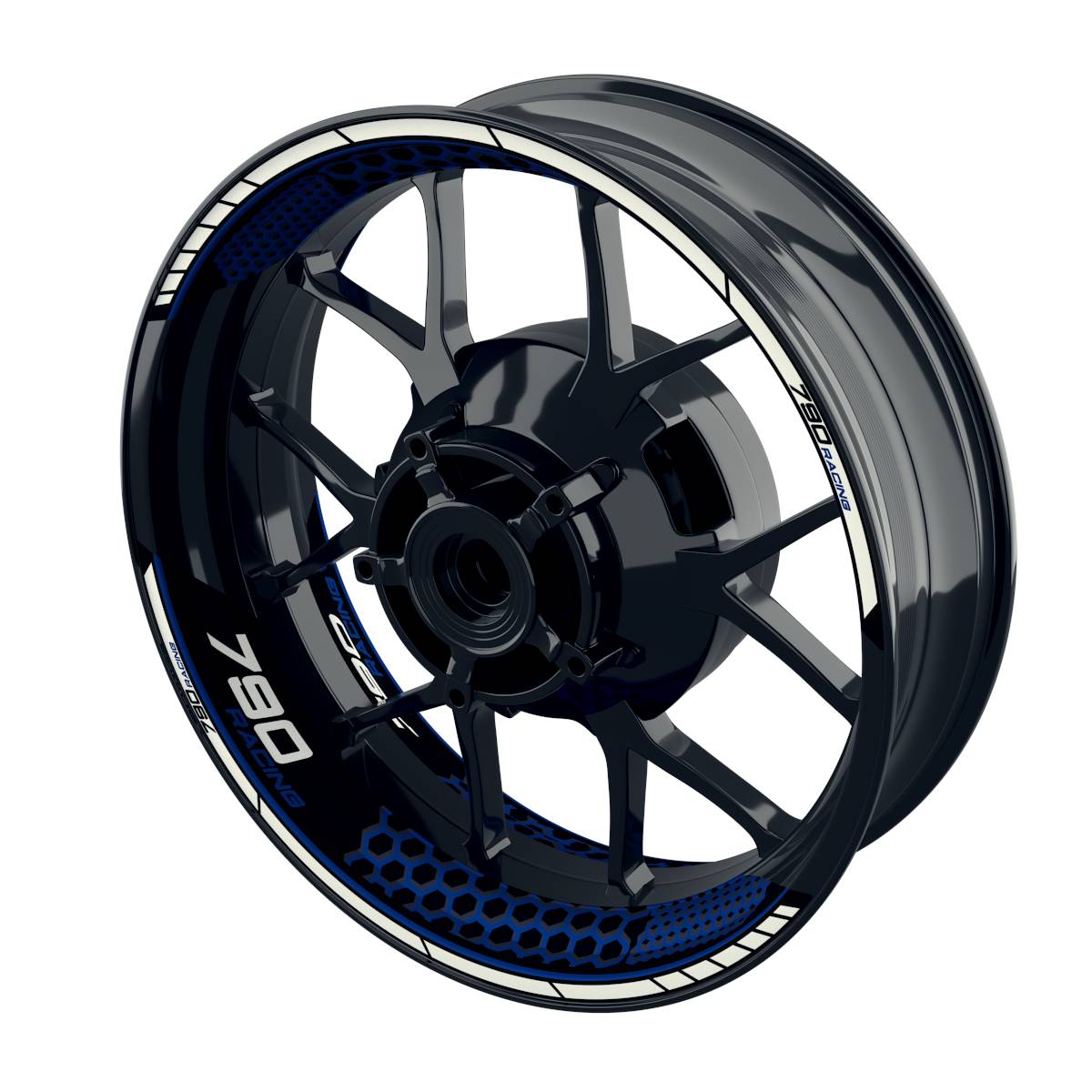 Racing 790 Hexagon Rim Decals Wheelsticker Premium splitted