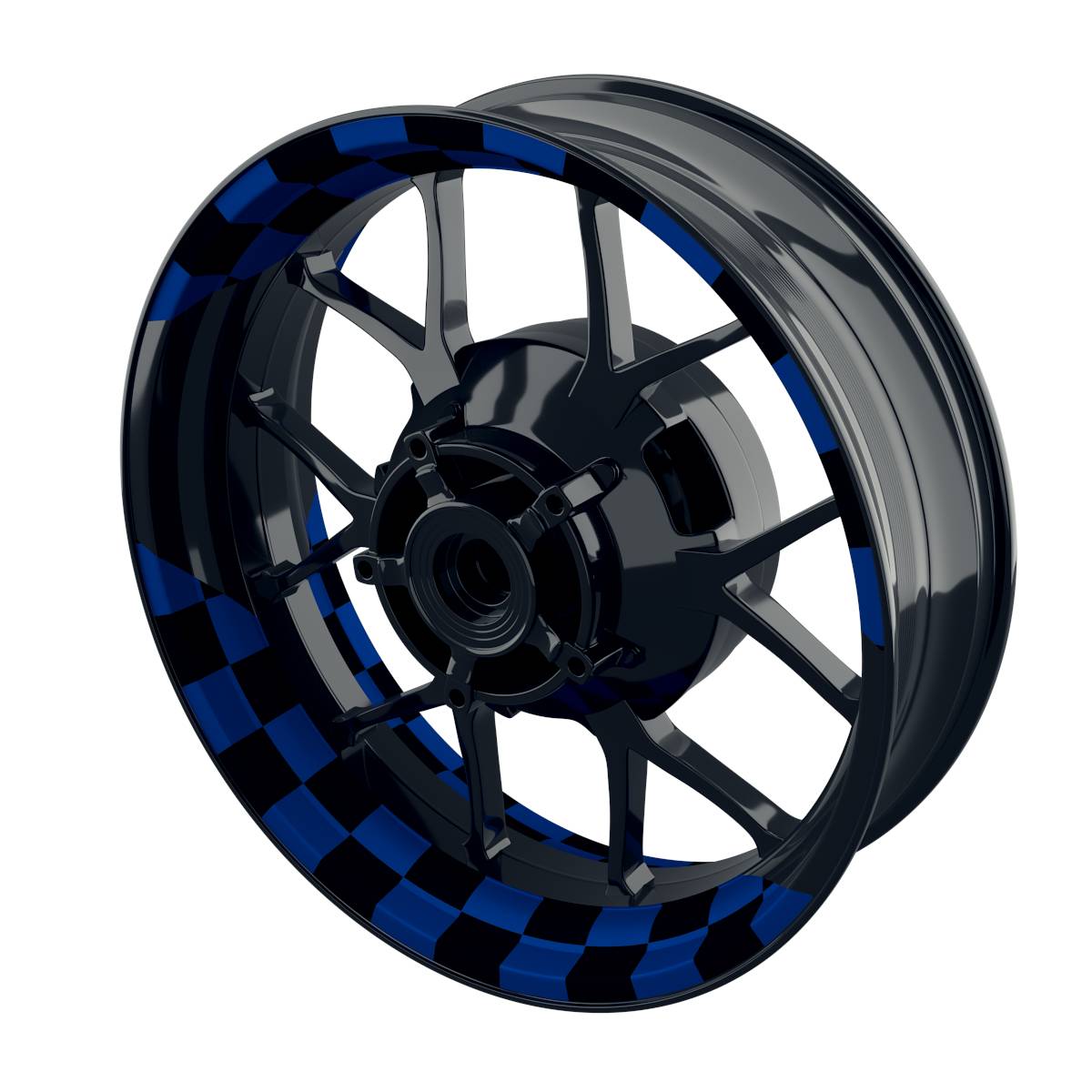 Felgenaufkleber Racingflag schwarz Wheelsticker Premium geteilt