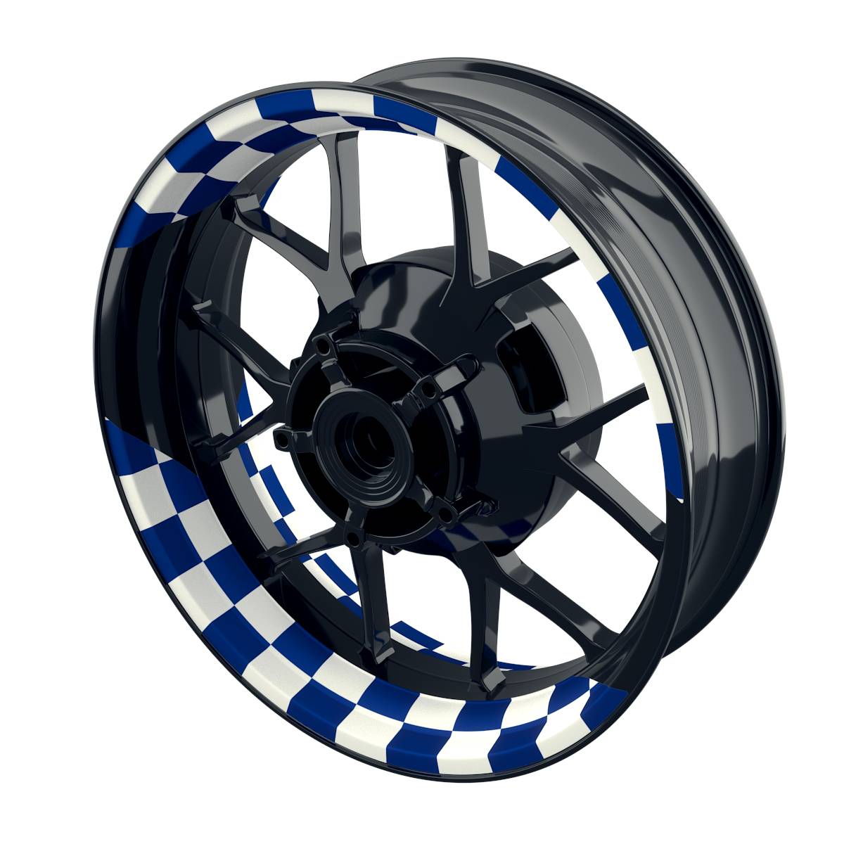 Felgenaufkleber Racingflag weiss Wheelsticker Premium geteilt