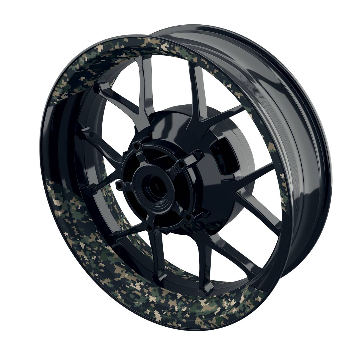 Felgenaufkleber Pixel Camouflage Wheelsticker Premium geteilt 