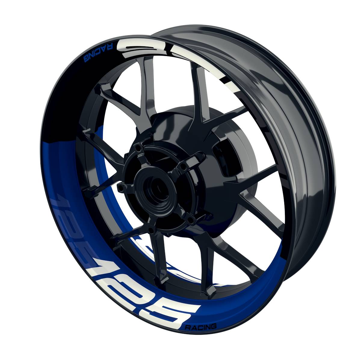 Felgenaufkleber Felgenaufkleber für 125 RACING halb halb V2 Wheelsticker Premium