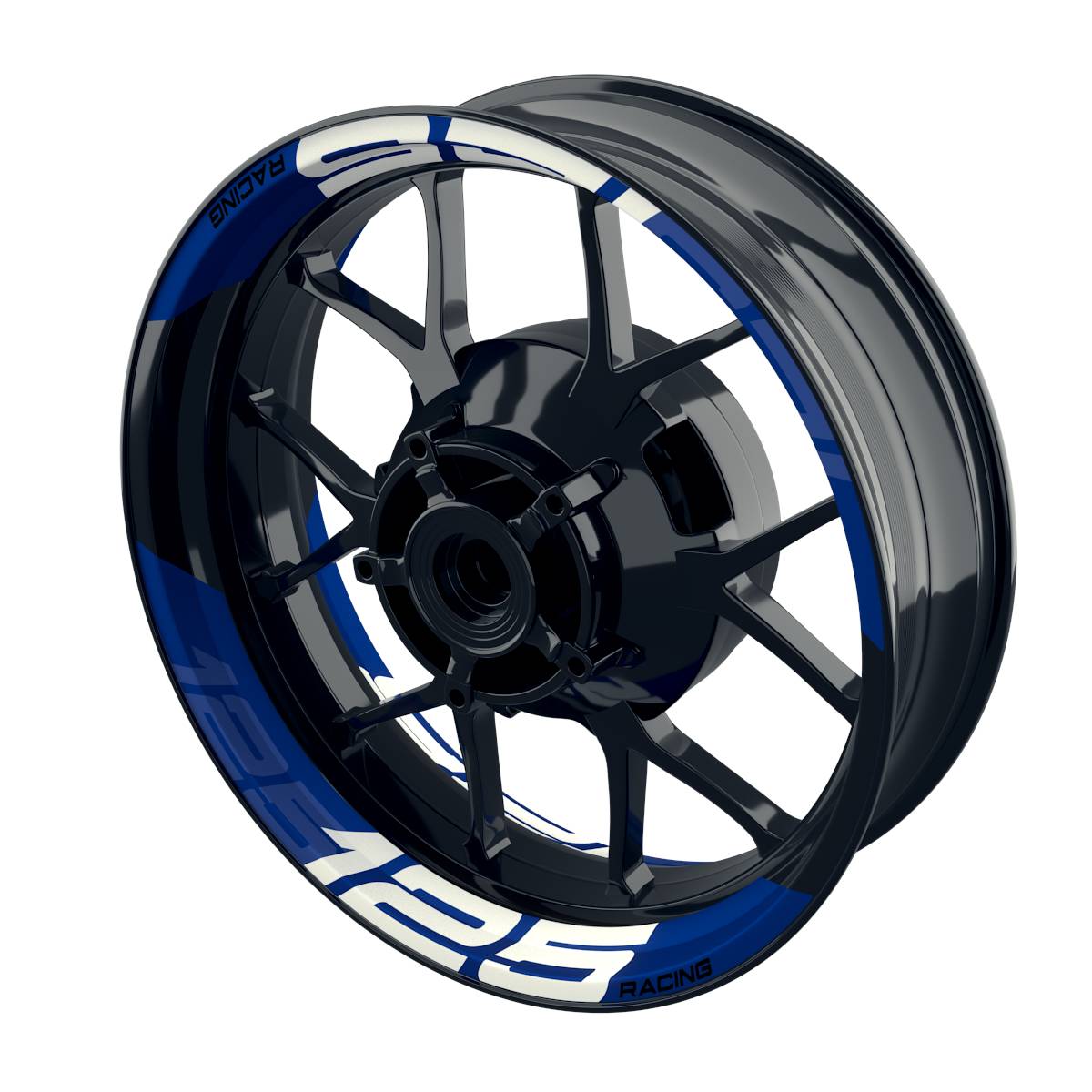 Felgenaufkleber 125 Racing einfarbig V2 Premium geteilt Wheelsticker