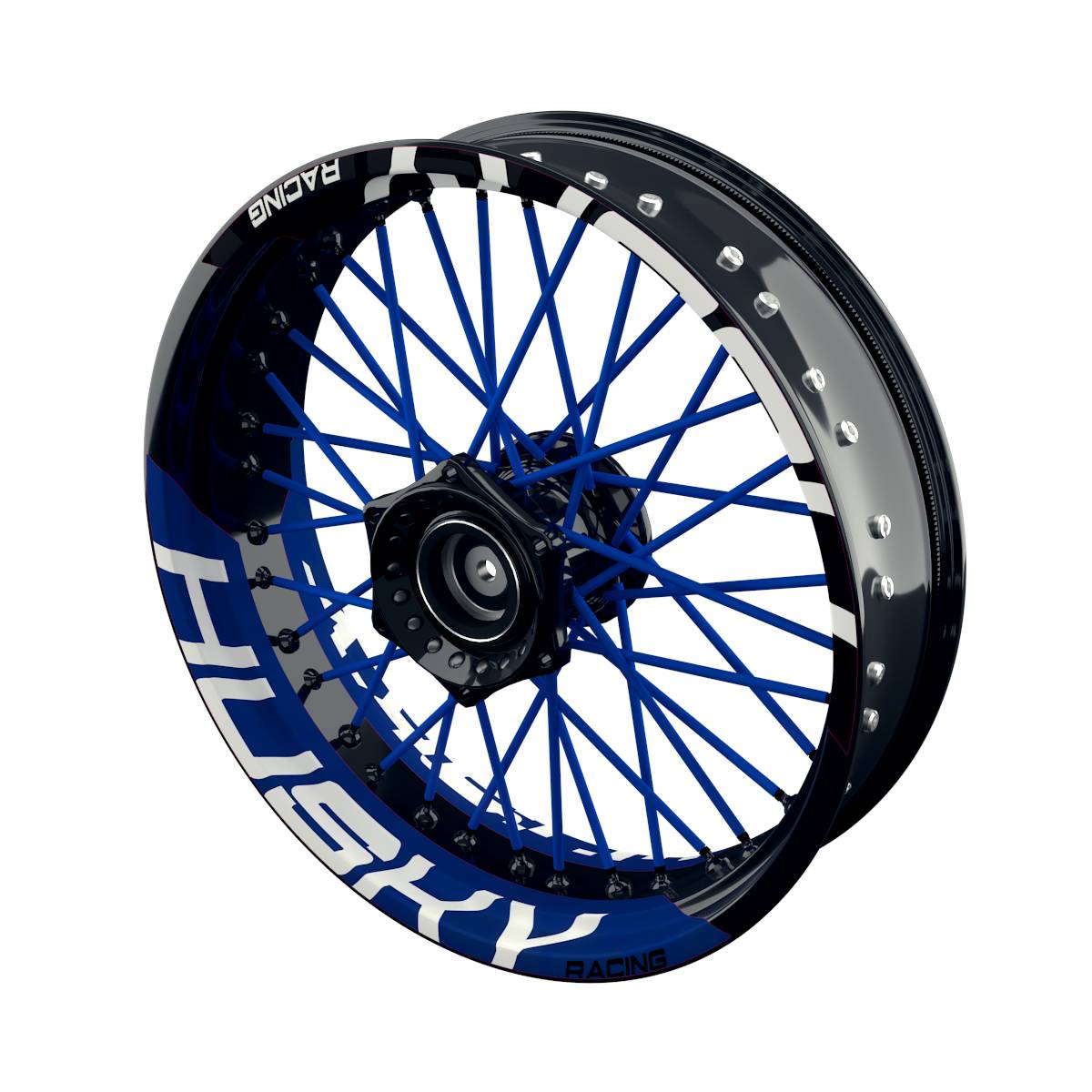 Husqvarna Felgenaufkleber Racing halb halb V2 Wheelsticker Premium geteilt