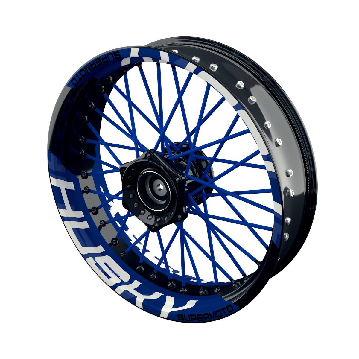 Rim Decals für Husqvarna Supermoto einfarbig V2 Wheelsticker Premium splitted