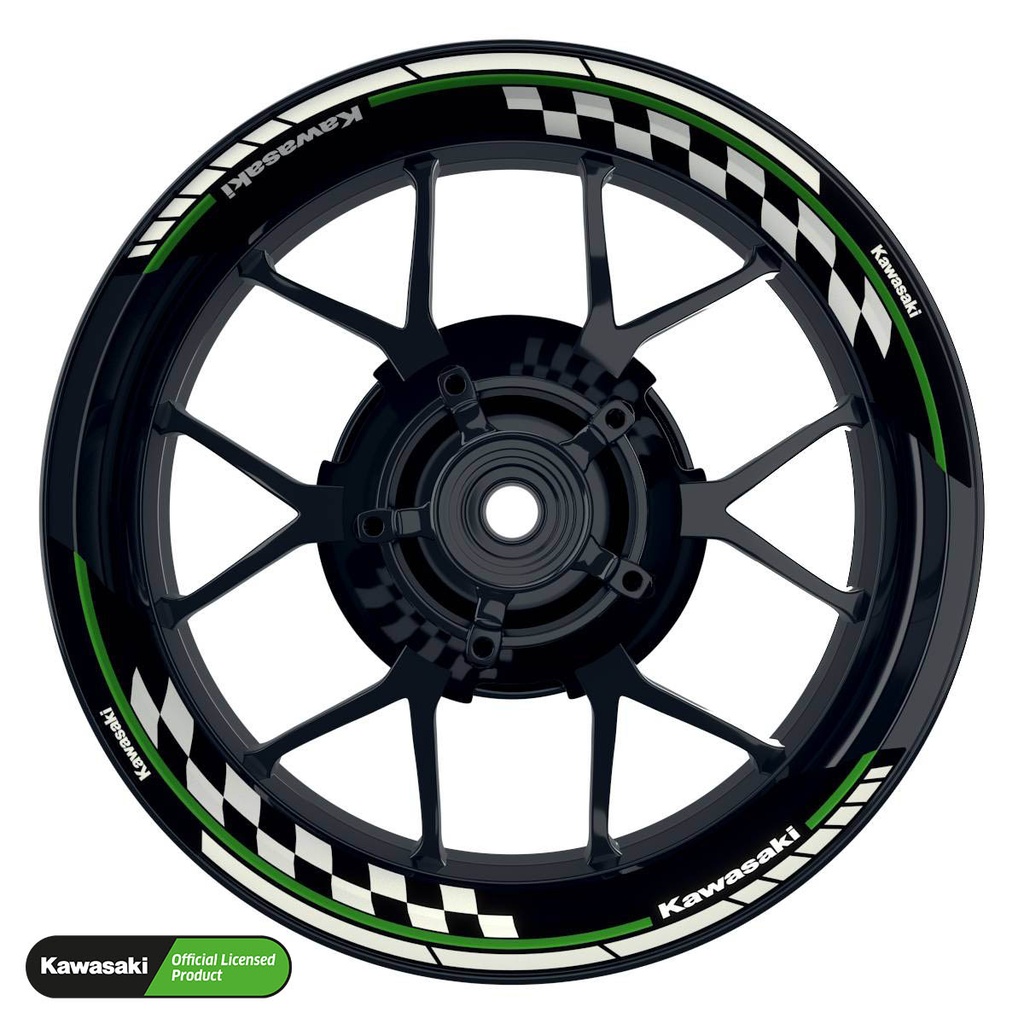 Kawasaki Felgenaufkleber geteilt Design Grid