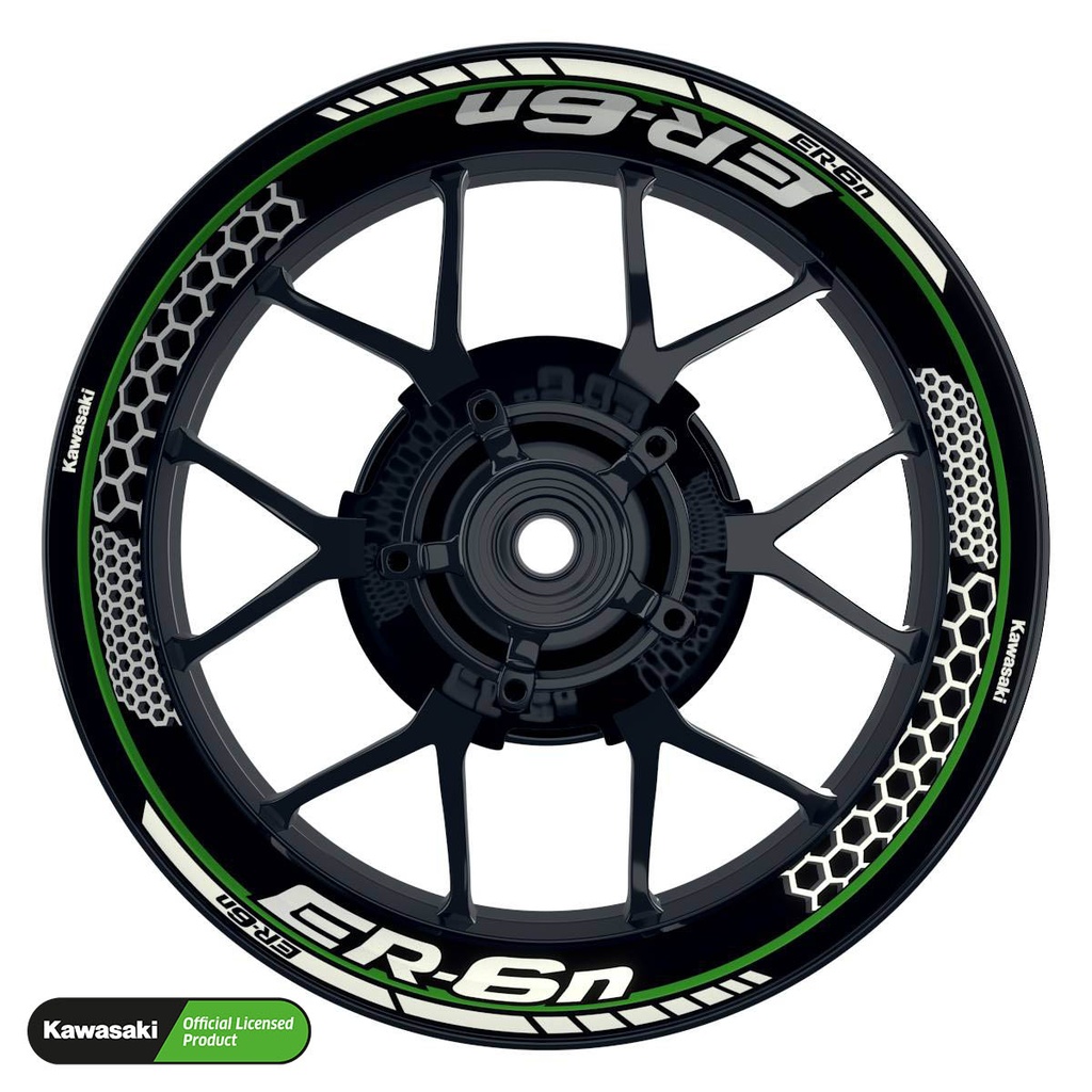 Kawasaki ER6N Rim Decals Design Hexagon