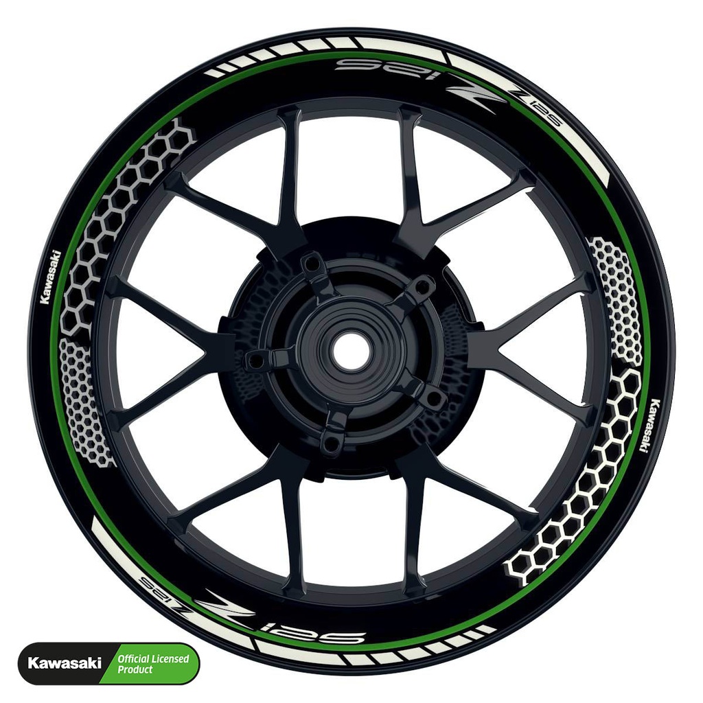 Kawasaki Z125 Rim Decals Design Hexagon