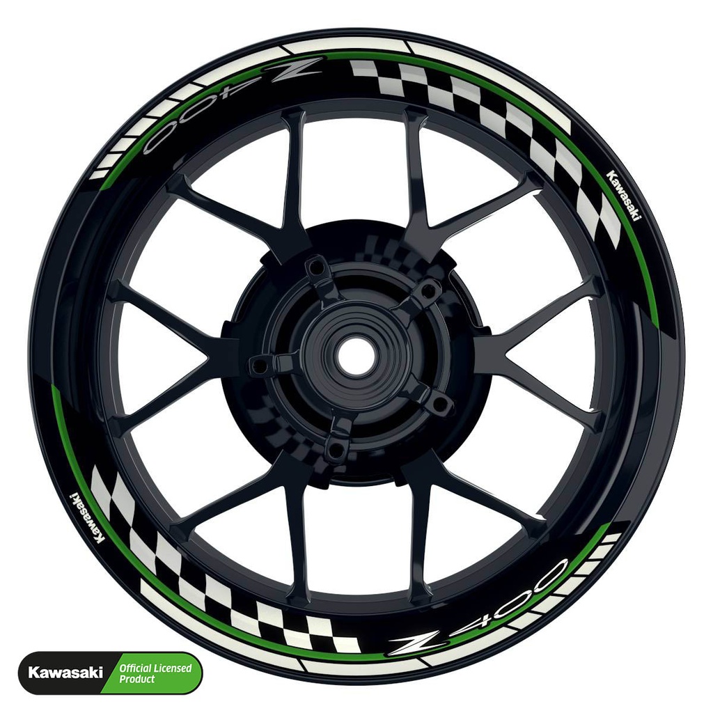 Kawasaki Z400 Rim Decals splitted Design GRID