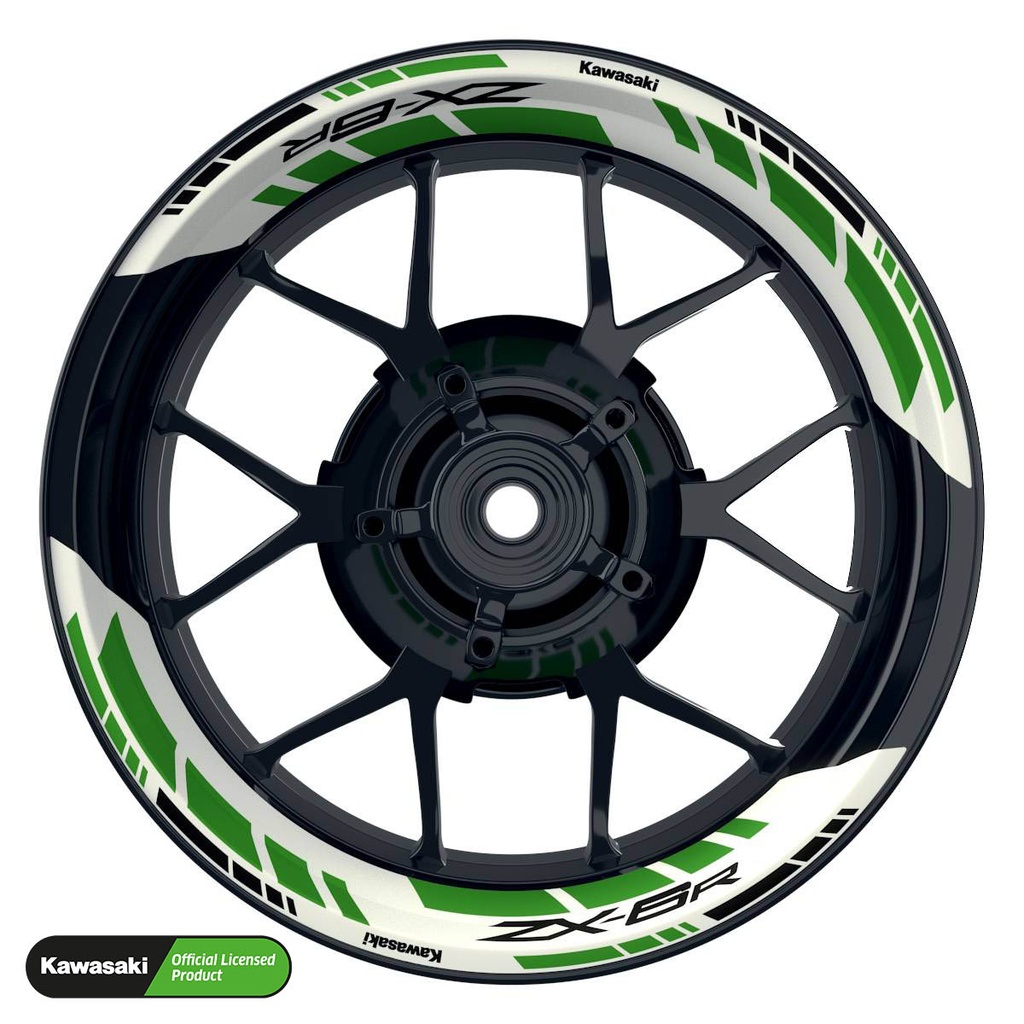 Kawasaki ZX-6R Felgenaufkleber geteilt Design GRID2 V2