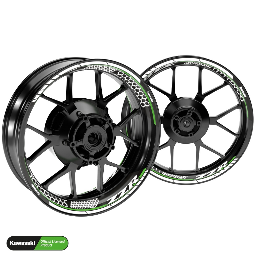 Kawasaki ZZR Rim Decals splitted Design Hexagon