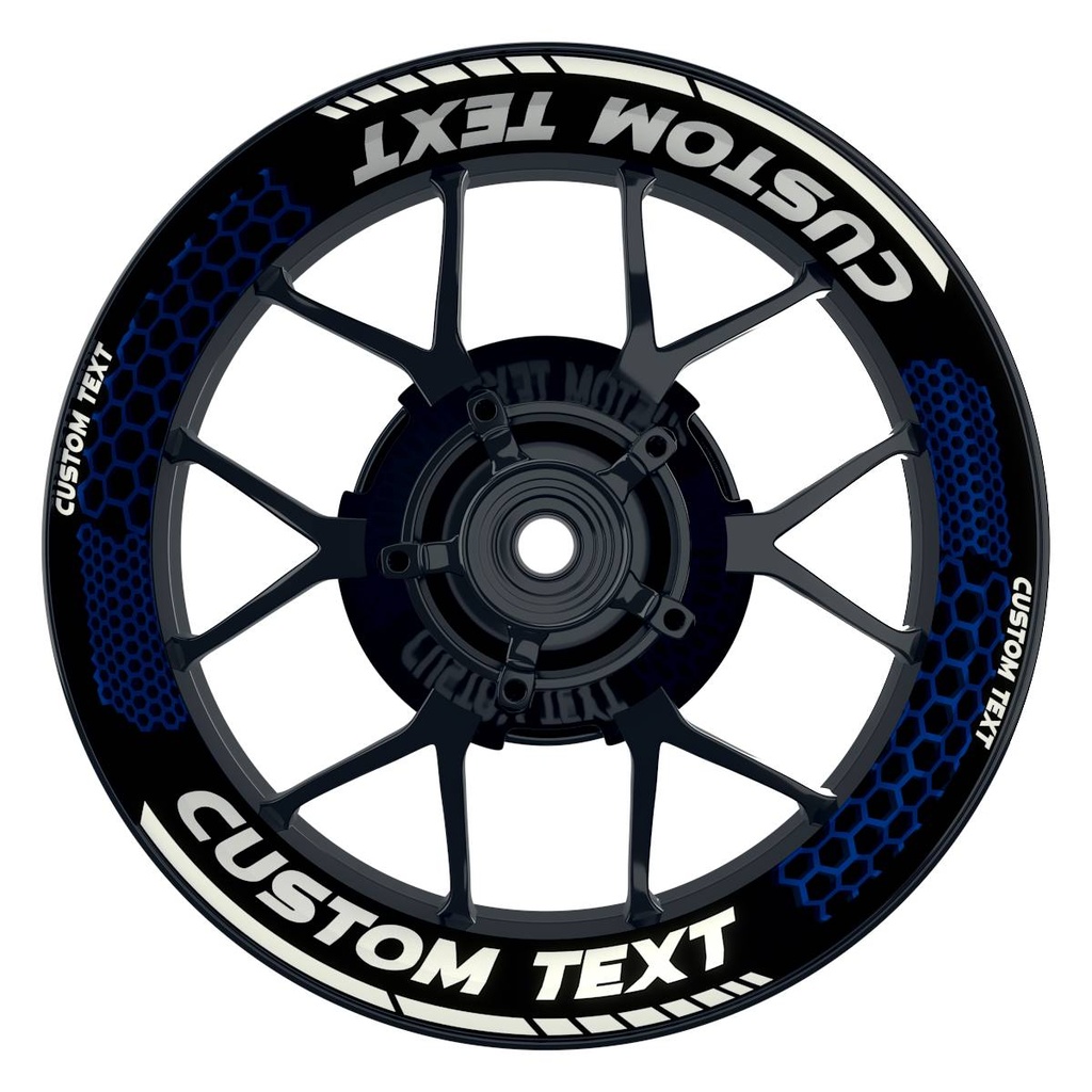 Individuelle Felgenaufkleber "Hexagon" schwarz Premium Wheelsticker