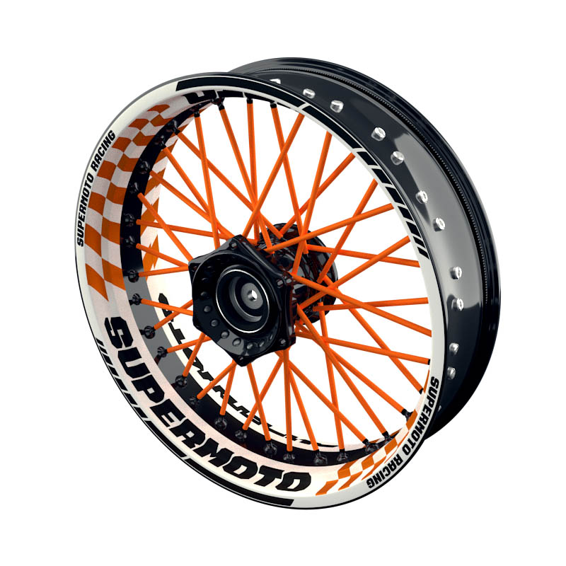 Supermoto - Rim Decals Design GRID W  inkl. Spokes