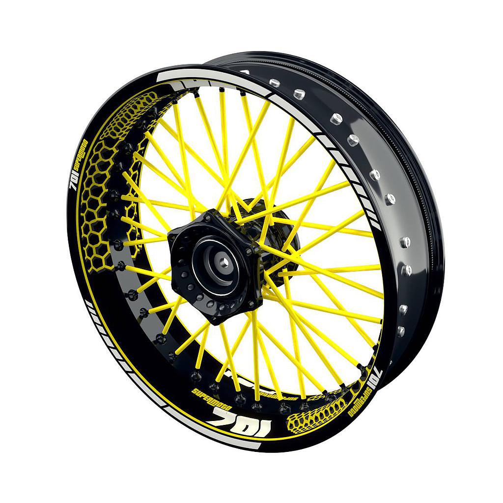 Felgenaufkleber Husqvarna 701 Motorrad Supermoto Hexagon Wheelsticker Premium