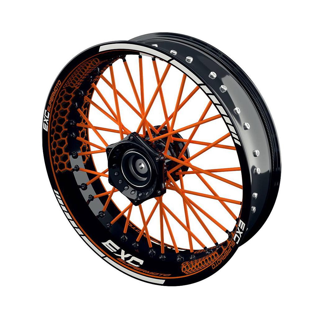 EXC Rim Decals Supermoto Hexagon Wheelsticker Premium