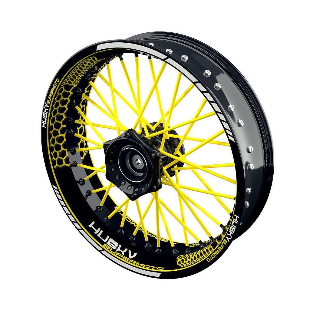 Husqvarna Felgenaufkleber Motorrad Husky Supermoto Hexagon Wheelsticker Premium