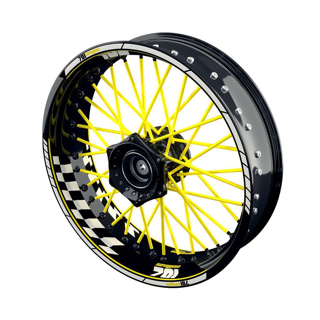 Felgenaufkleber Husqvarna 701 Motorrad Supermoto Grid Wheelsticker Premium geteilt