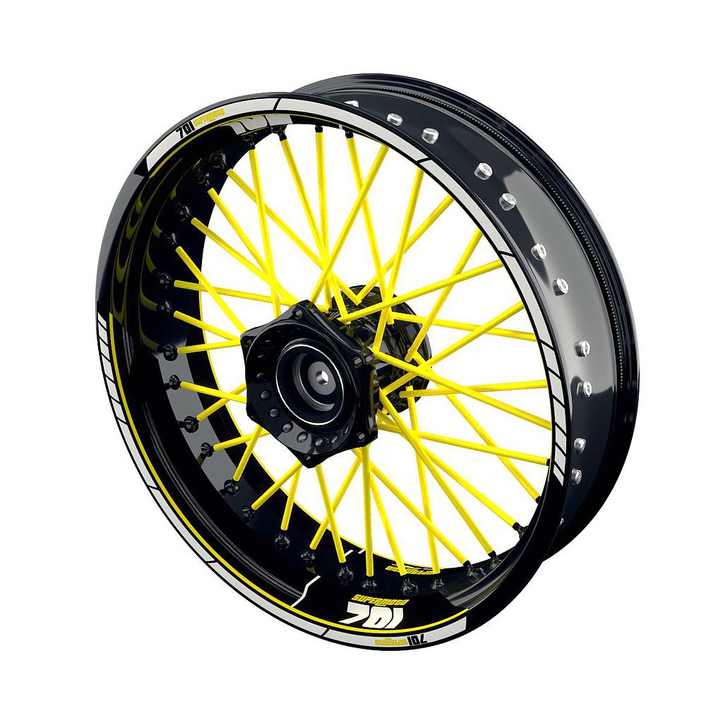 Felgenaufkleber Husqvarna 701 Motorrad Supermoto Scratched Wheelsticker Premium geteilt