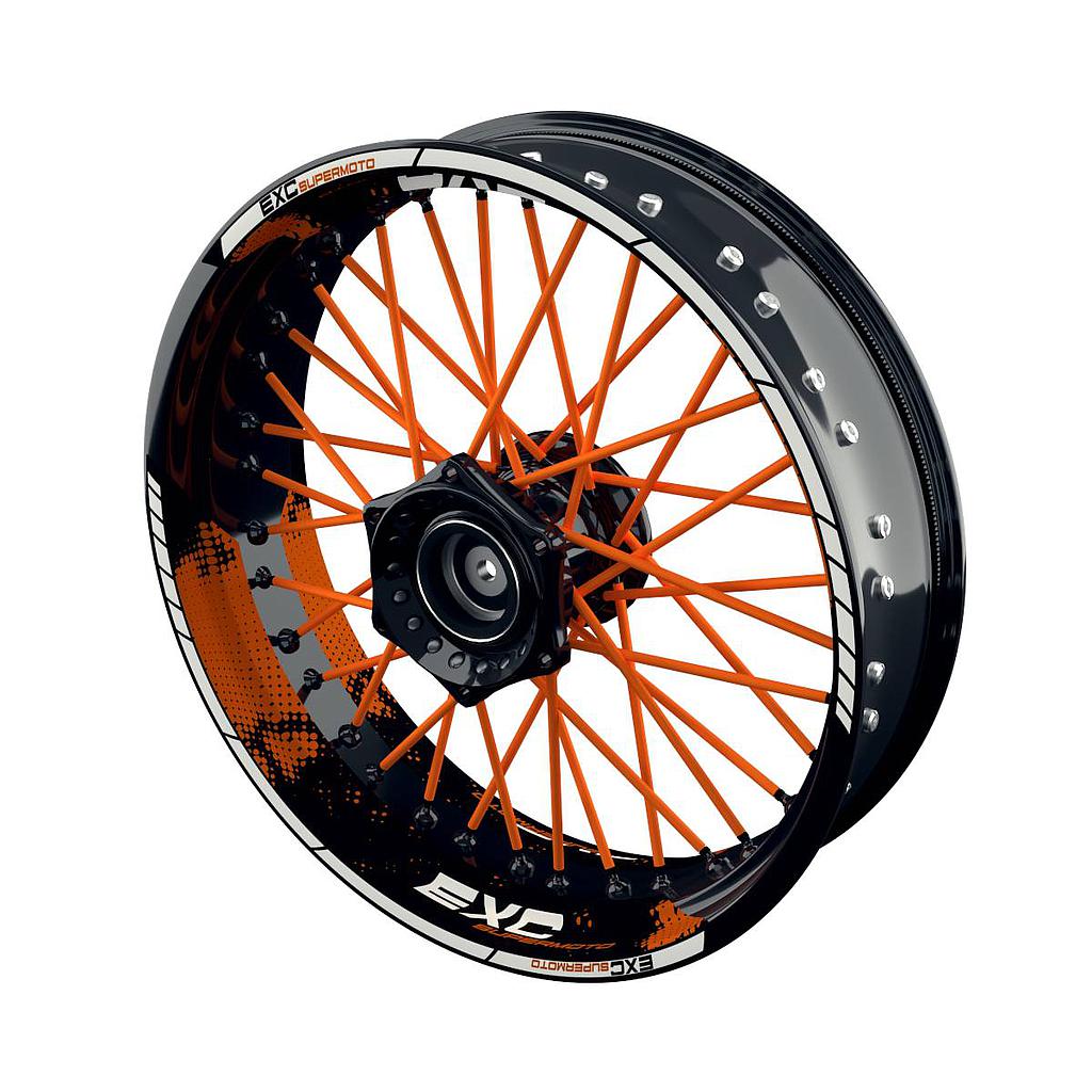 Felgenaufkleber KTM EXC Supermoto Dots Wheelsticker Premium geteilt