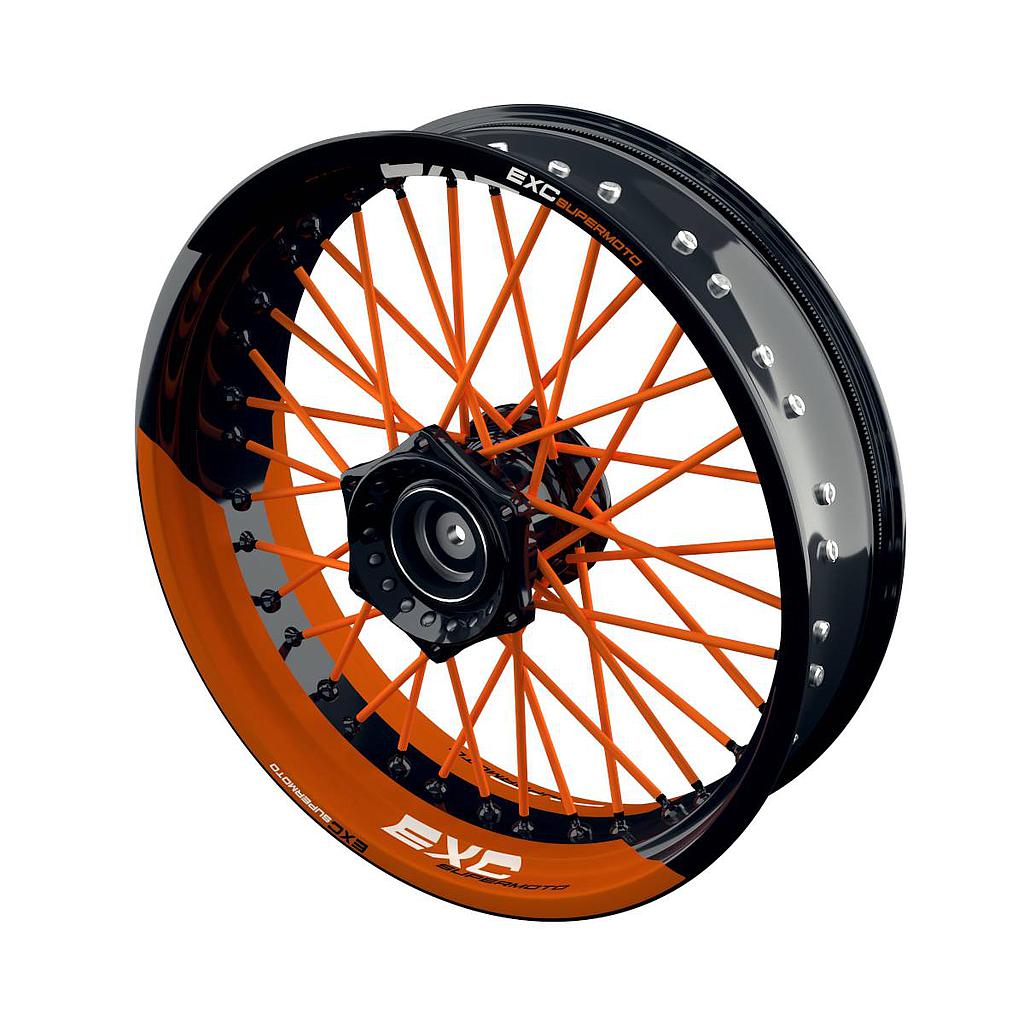 Felgenaufkleber KTM EXC Supermoto halb halb Wheelsticker Premium geteilt