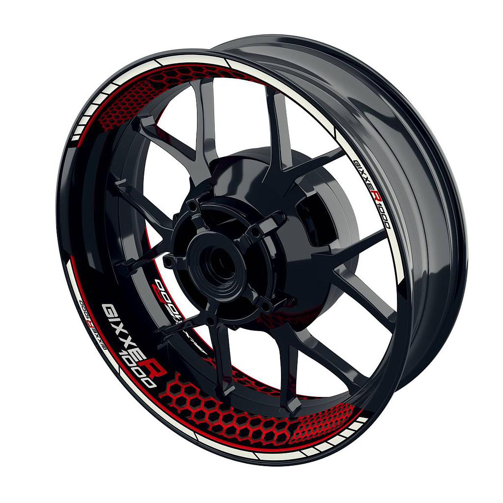 GIXXER 1000 Hexagon Rim Decals Wheelsticker Premium splitted