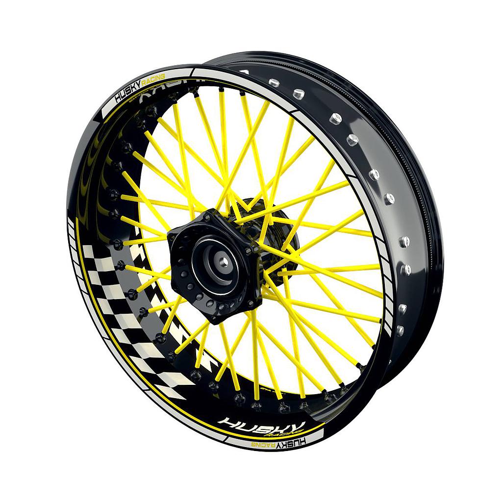 Husqvarna Felgenaufkleber HUSKY Racing Grid Wheelsticker Premium geteilt