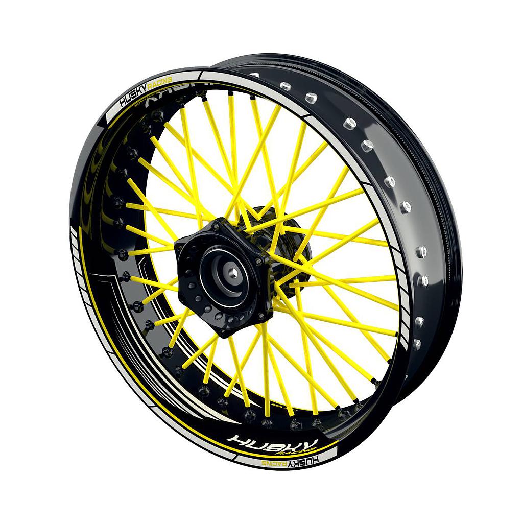 Husqvarna Felgenaufkleber HUSKY Racing SAW Wheelsticker Premium geteilt