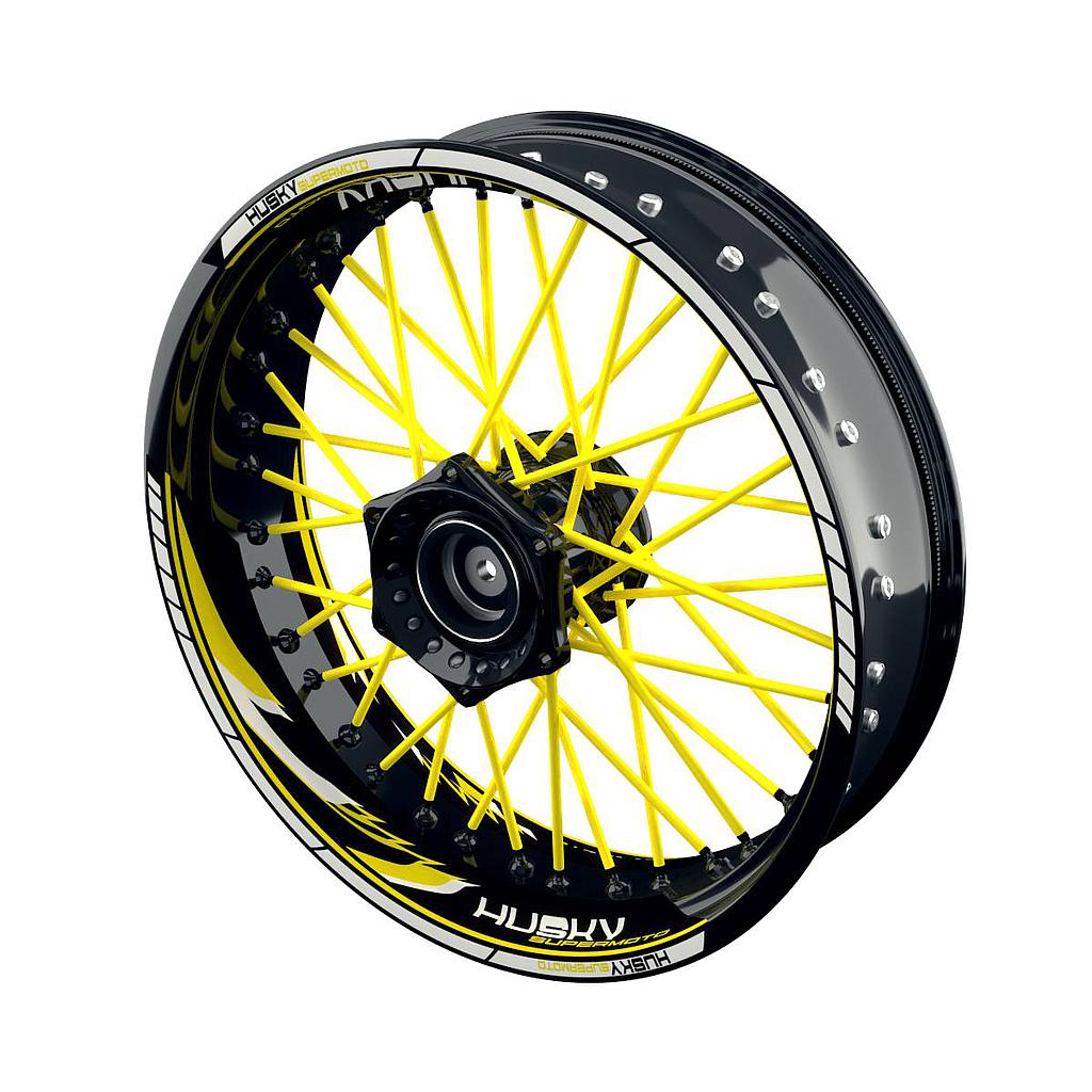 HUSKY Supermoto Razor Felgenaufkleber Wheelsticker Premium geteilt