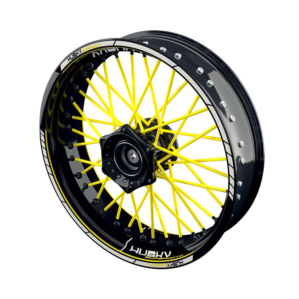 HUSKY Supermoto Scratched Felgenaufkleber Wheelsticker Premium geteilt