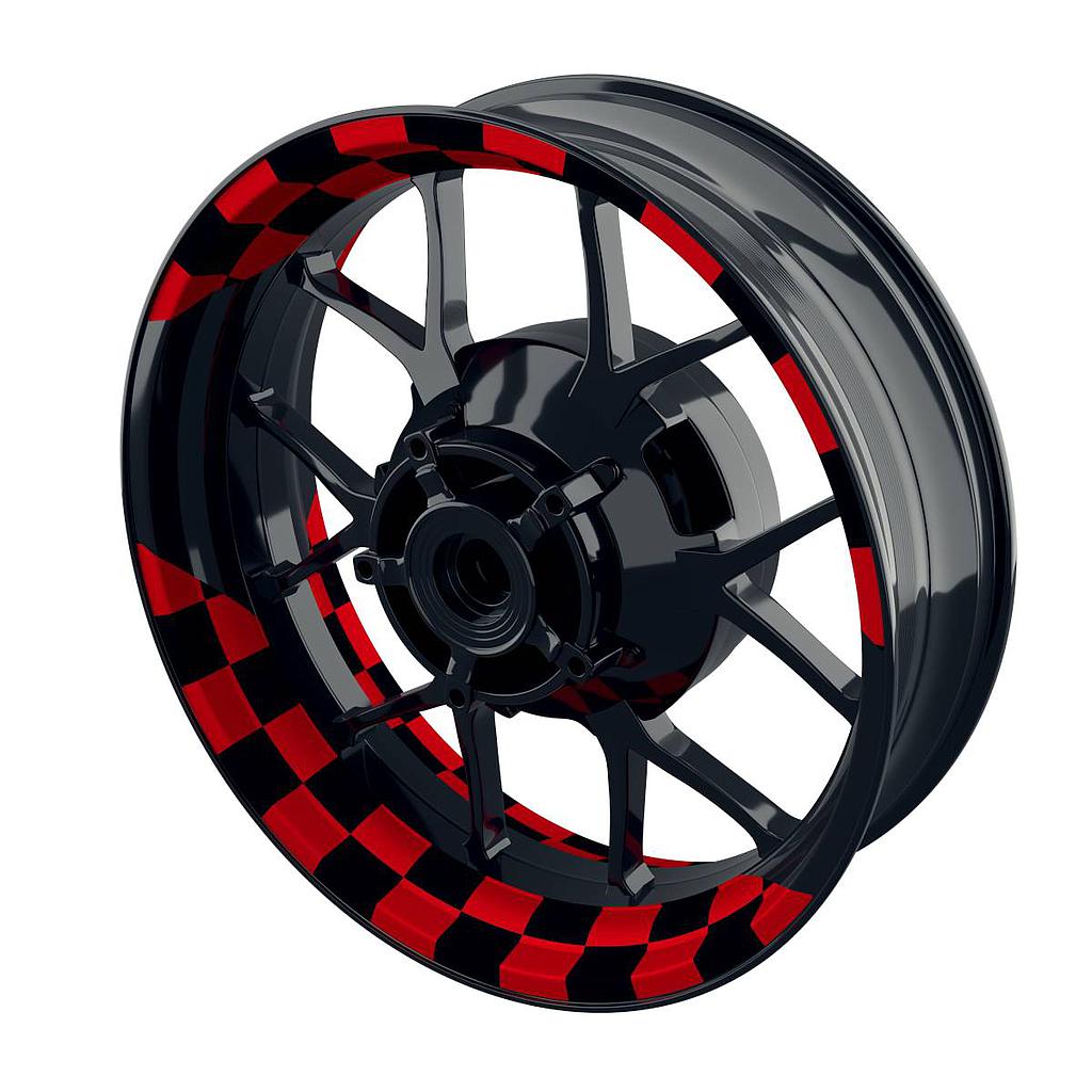 Felgenaufkleber Racingflag schwarz Wheelsticker Premium geteilt